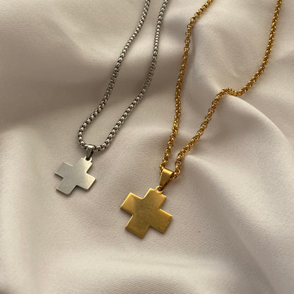 Square cross necklace