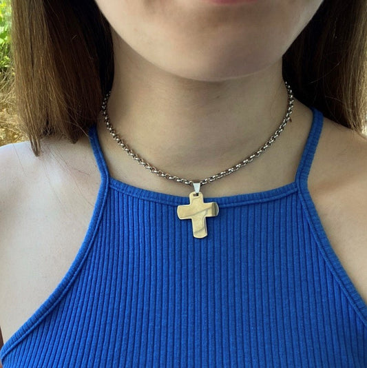 flat cross necklace