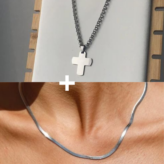 Catherine pack and flat cross necklace